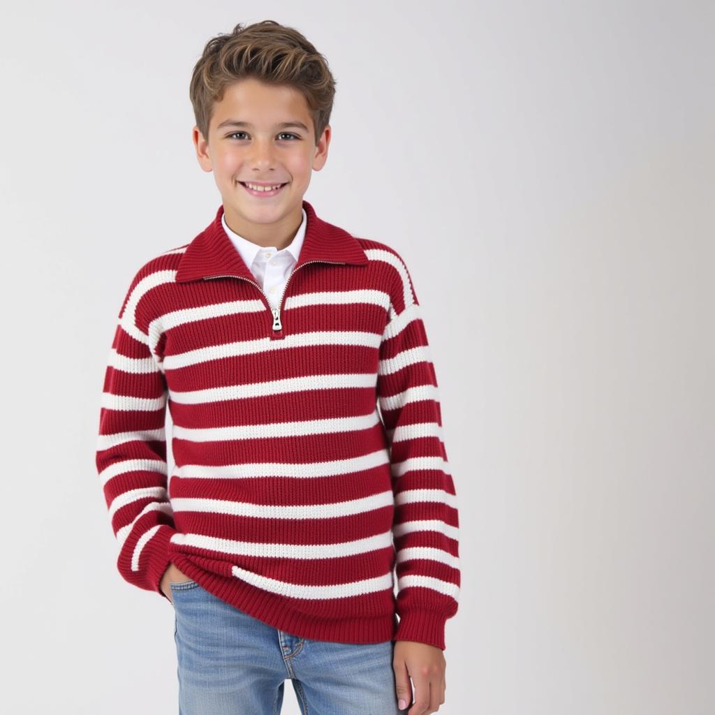 Red and White Striped Sweater