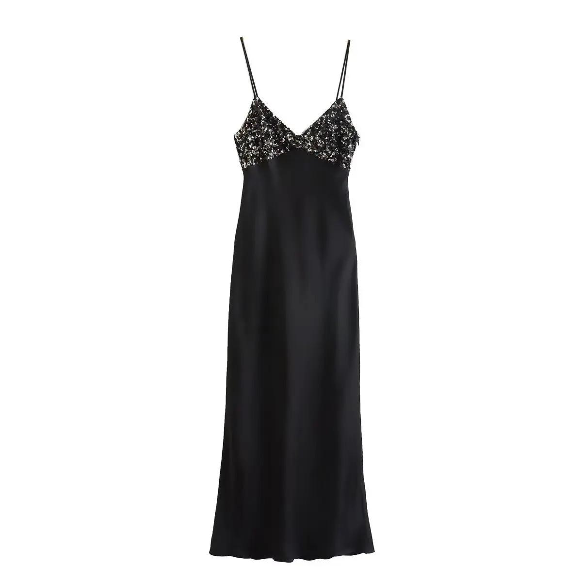 Elegant Black Sleeveless Evening Gown